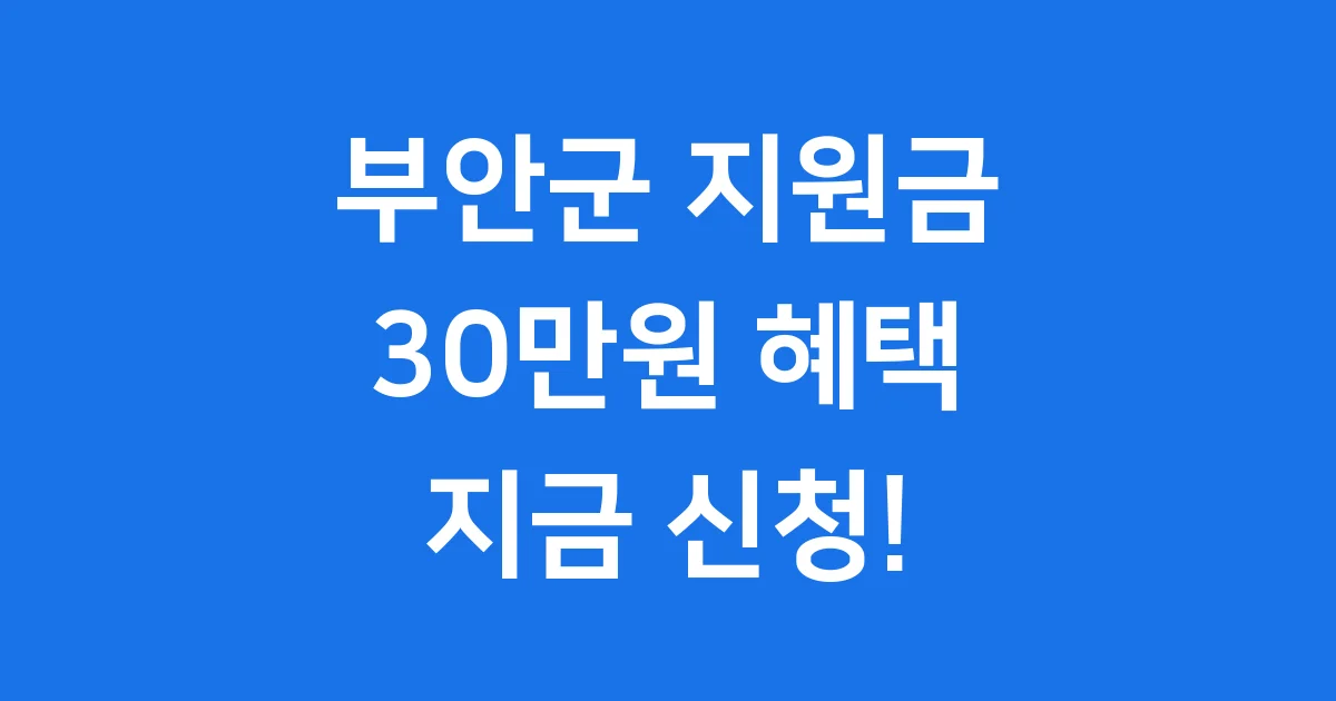부안군 민생회복지원금 2025년 신청방법 자격총정리