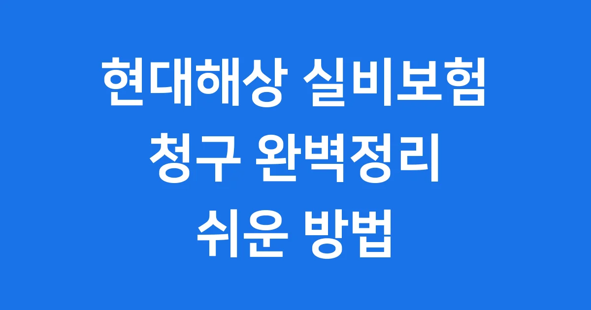 현대해상 실비 보험금 청구 PC, 모바일, 실손24 등 다양한 현대해상 실비 청구 방법과 필요한 서류, 그리고 꼭 알아야 할 주의사항까지, 제가 쉽고 자세하게 알려드립니다!