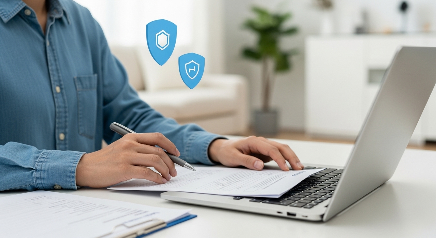 집주인 동의 없이 월세 세액공제 신청하는 구체적인 절차 - 한국인 임차인이 임대인의 개입 없이 온라인 포털을 통해 세액공제 서류를 제출하는 모습.