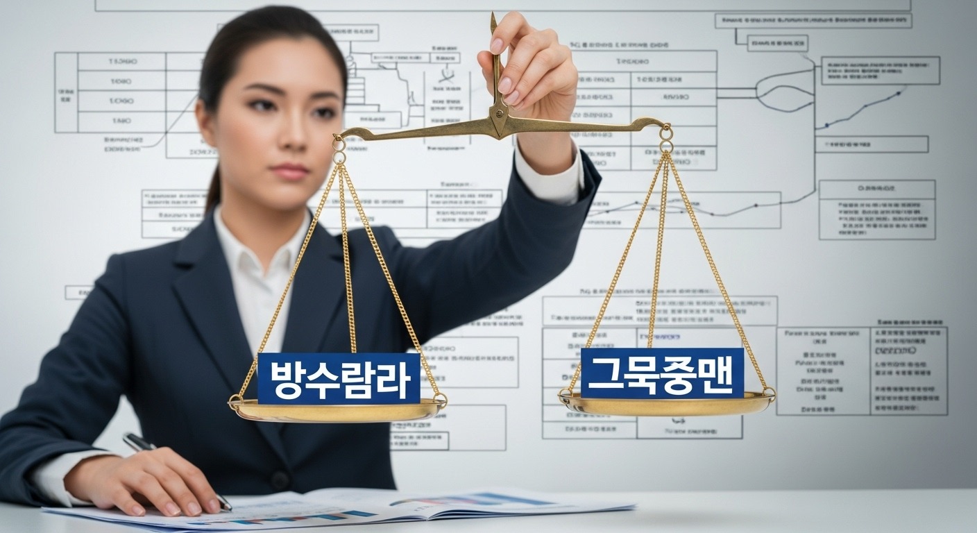 나에게 맞는 전략 선택: 연기연금 vs 임의계속가입 비교 및 고려사항 - 한 여성이 연기연금과 임의계속가입을 저울질하며 최적의 노후 전략을 선택하는 모습.