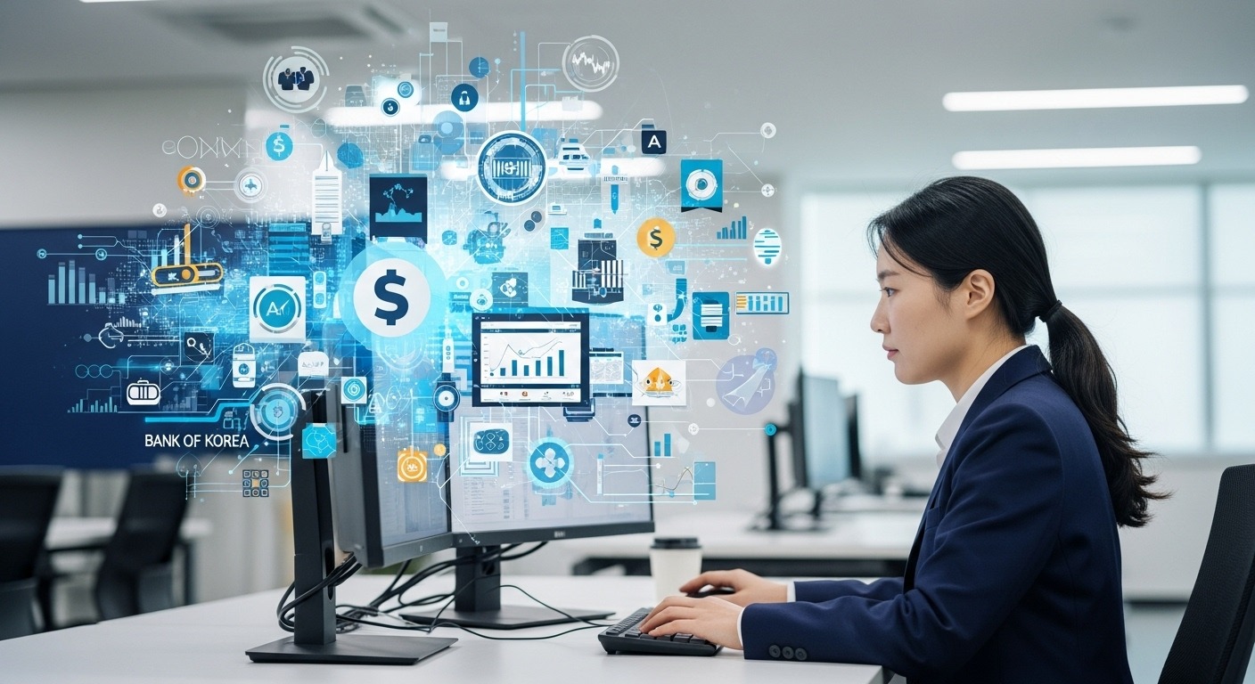 2025년 현재, 한국은행 긴급여신 제도의 실제 운용과 유형 - 한국은행 직원이 최신 금융 데이터를 분석하며 긴급여신 제도를 운용하는 모습