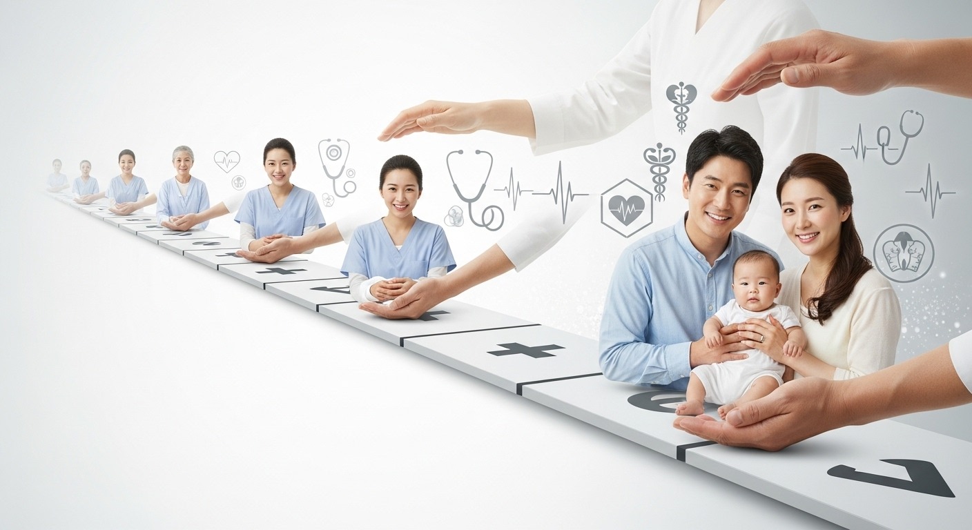 2025년 이른둥이 병원비 경감 연장, 무엇이 달라졌나? - 한국인 가족이 의료 지원을 받으며 아이와 함께 밝은 미래를 향해 나아가는 모습, 연장된 정책을 상징.