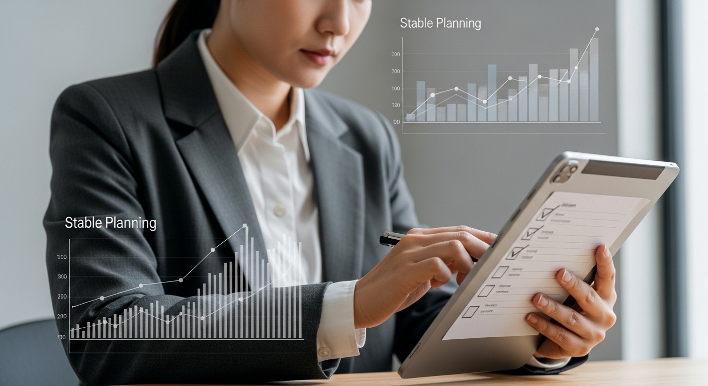 소비자를 위한 실질적 변화와 유의사항 - 한 한국인이 디지털 태블릿으로 대출 체크리스트를 확인하며 신중하게 정보를 검토하는 모습