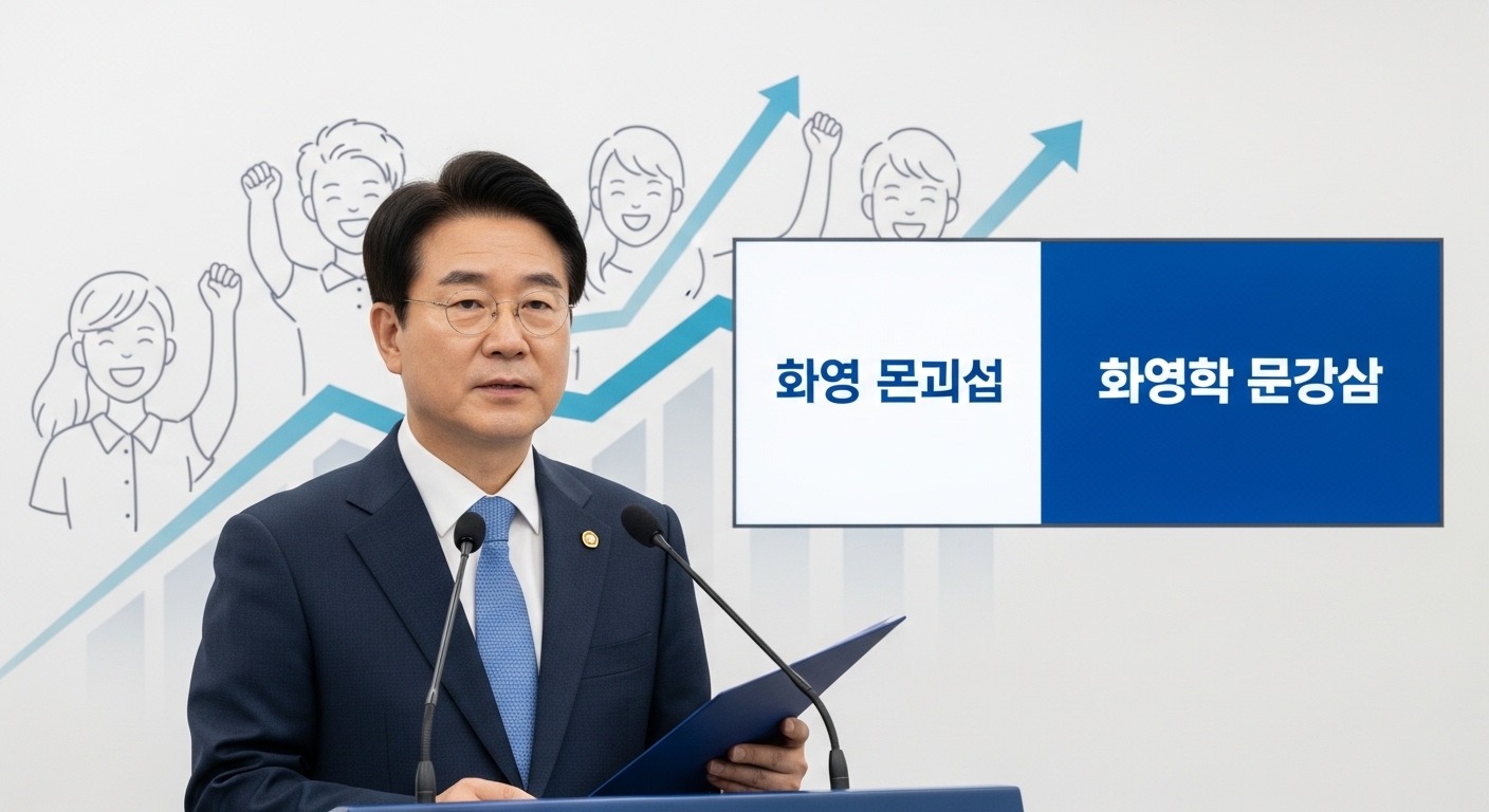 2026년 이자면제 확대 정책의 주요 내용 - 단상에서 '이자면제 확대' 정책 문서를 발표하는 한국인 정부 관계자의 모습