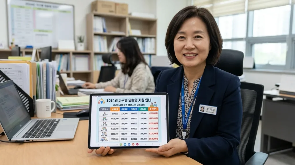 183만 원 지급을 위한 가구원수별 지원 금액 및 자격 기준