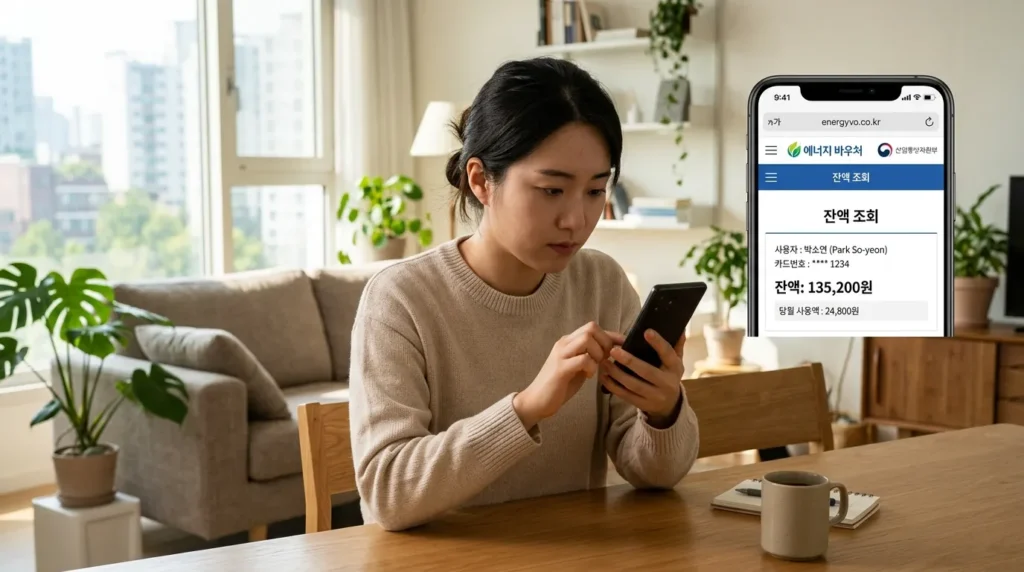 실시간 에너지바우처 잔액 조회 및 확인 방법