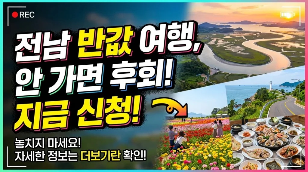 전남 반값여행, 놓치면 후회! 지금 바로 신청하세요!