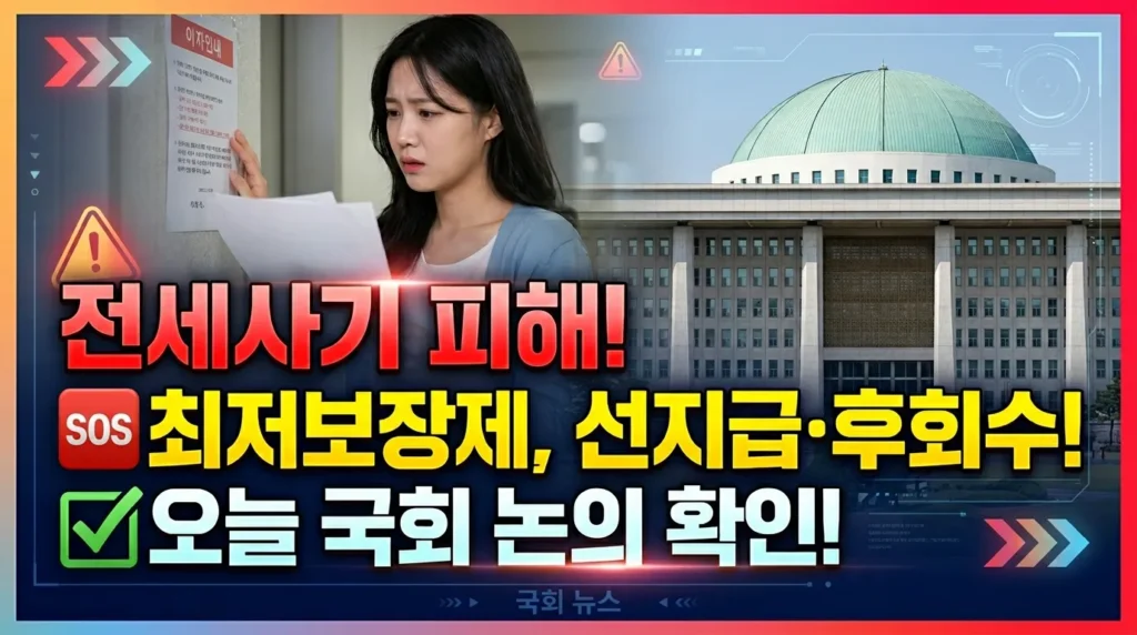 전세사기 피해! 🆘최소보장제, 선지급·후정산! ✅오늘자 국회 논의 확인!