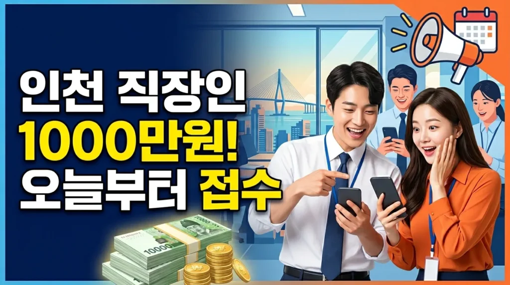 인천 직장인 1,000만원! 오늘부터 신청 접수