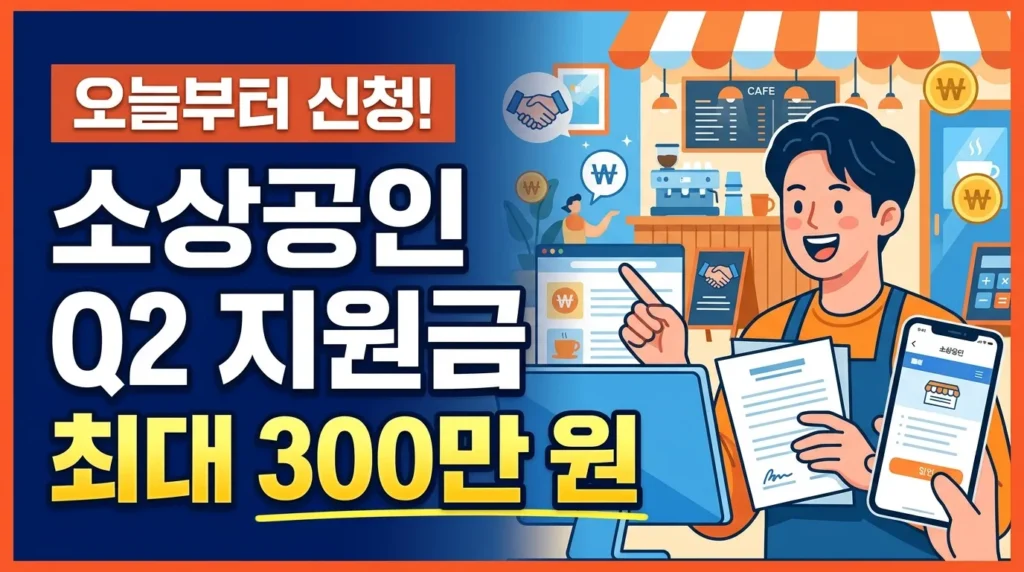 오늘부터 신청! 소상공인 2분기 지원금 최대 300만원