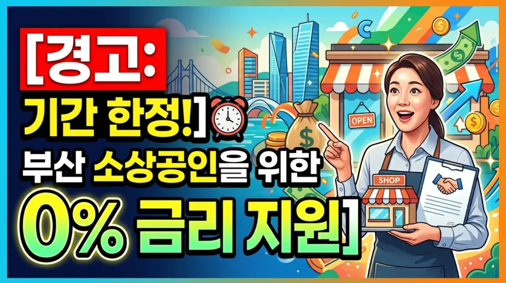선착순 마감 주의! 부산시 소상공인 0% 금리 지원