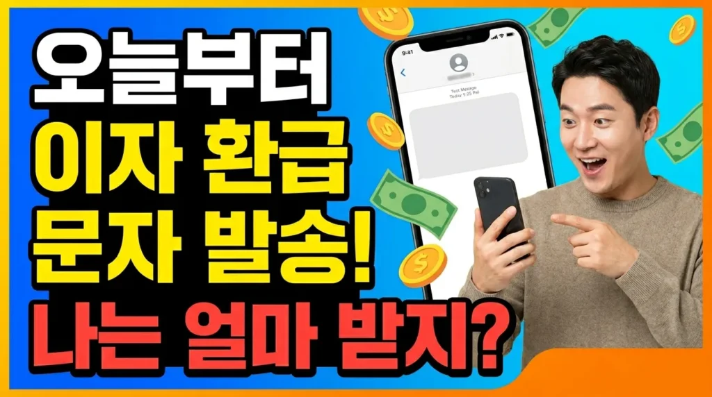 오늘부터 이자 환급 문자 발송! 내가 받을 금액은?