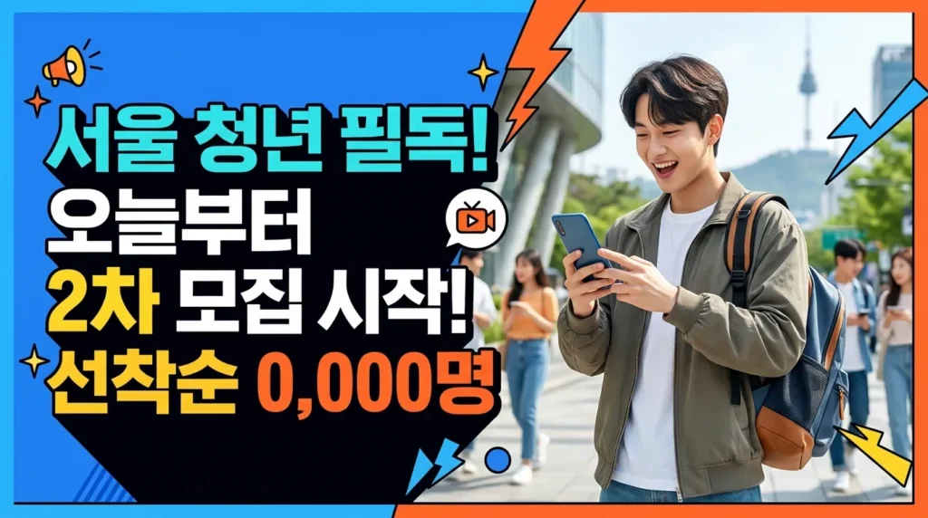 서울 청년 필독! 오늘부터 2차 신청 선착순 0,000명