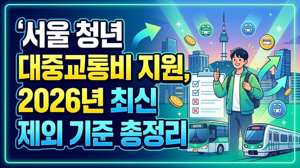 서울 청년 대중교통비 지원, 2026년 최신 제외 대상 완벽 분석