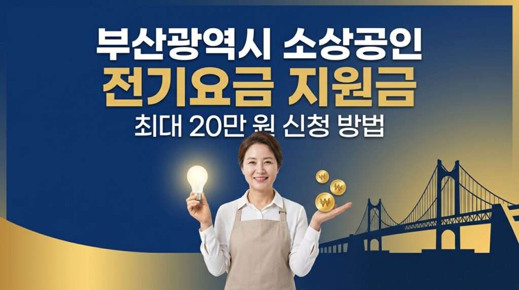 부산시 소상공인 전기요금 특별지원 최대 20만 원 혜택 신청방법 안내