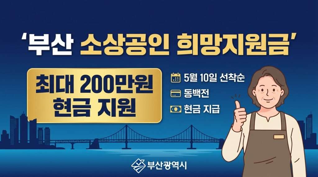 2026 부산 소상공인 희망자금 — 경영난 자영업자 최대 200만원 현금 지원 신청 안내