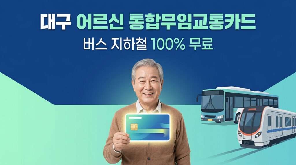 대구 어르신 통합무임교통카드 시내버스 및 지하철 무료 탑승 혜택