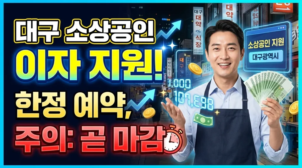 대구 사장님 이자 지원! 선착순 마감 주의