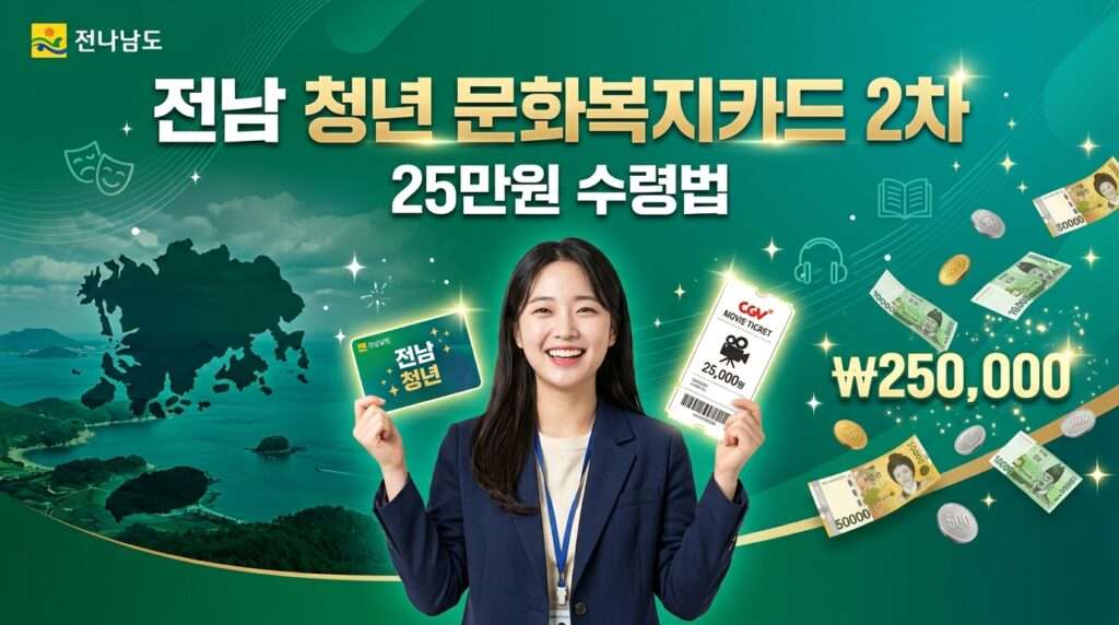 2026 전남 청년 문화복지카드 2차 추가모집 25만 원 혜택 신청 및 수령법